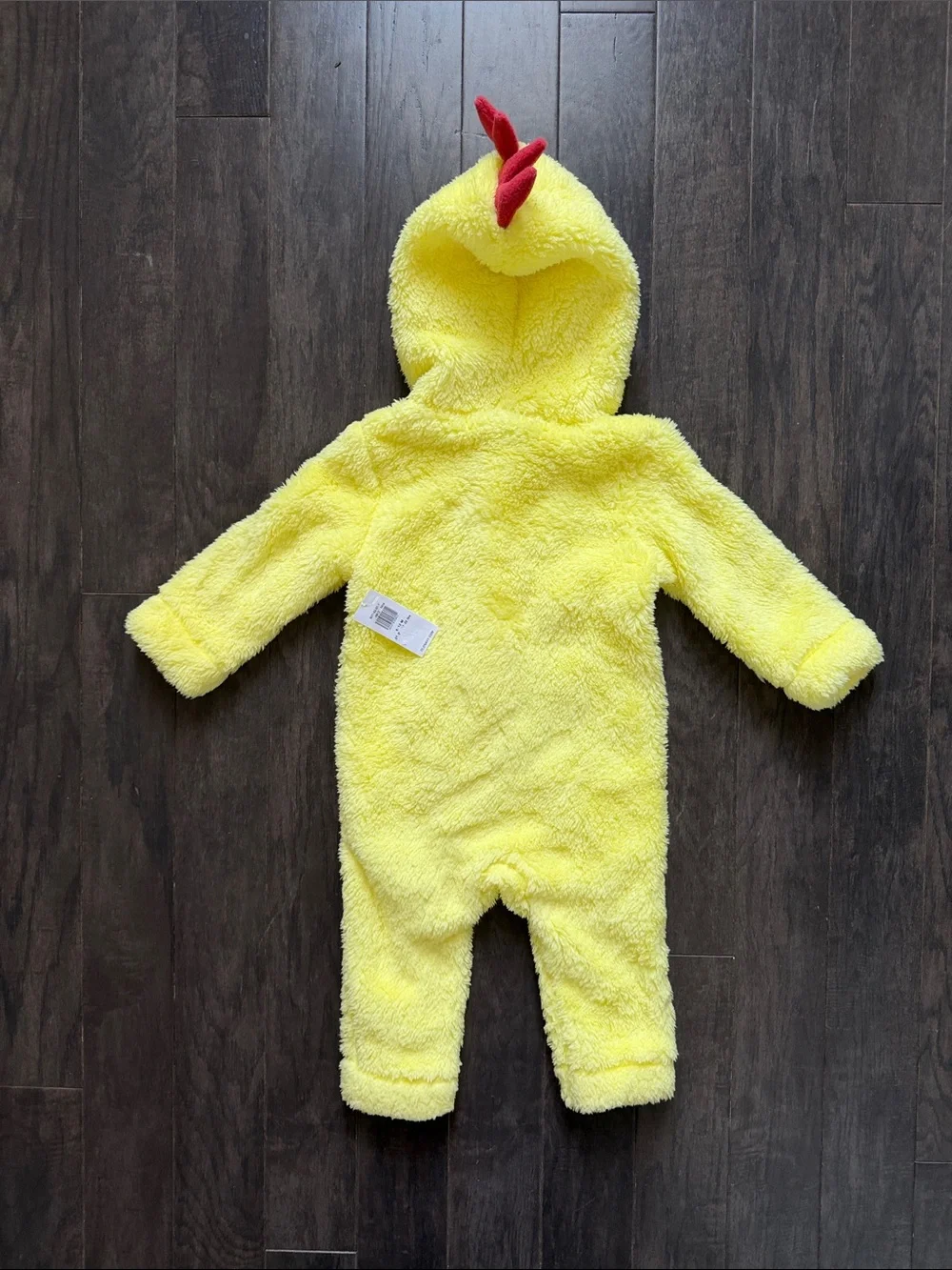 NWT Old Navy Yellow Chicken Hooded Cozy Plush One-Piece Zip-up Costume